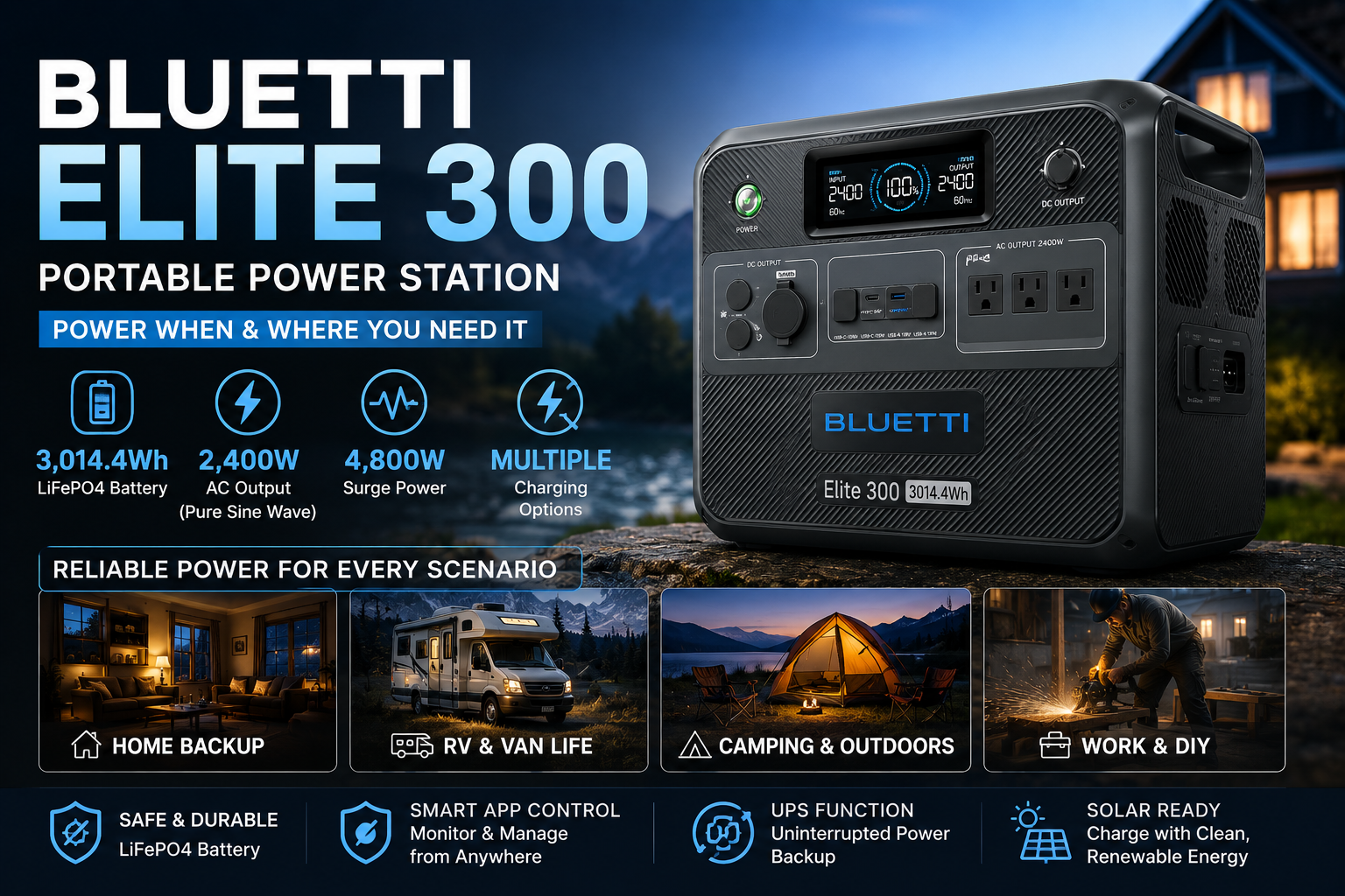 BLUETTI Elite 300 Portable Power Station Review (2026): A Powerful Backup Solution for Home, RV & Outdoor Adventures